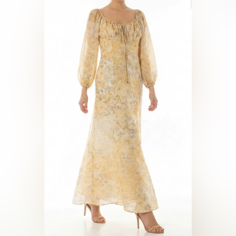 SOLD on another platform : TAYLOR:  Yellow Floral Long Sleeve Dress : Size 16